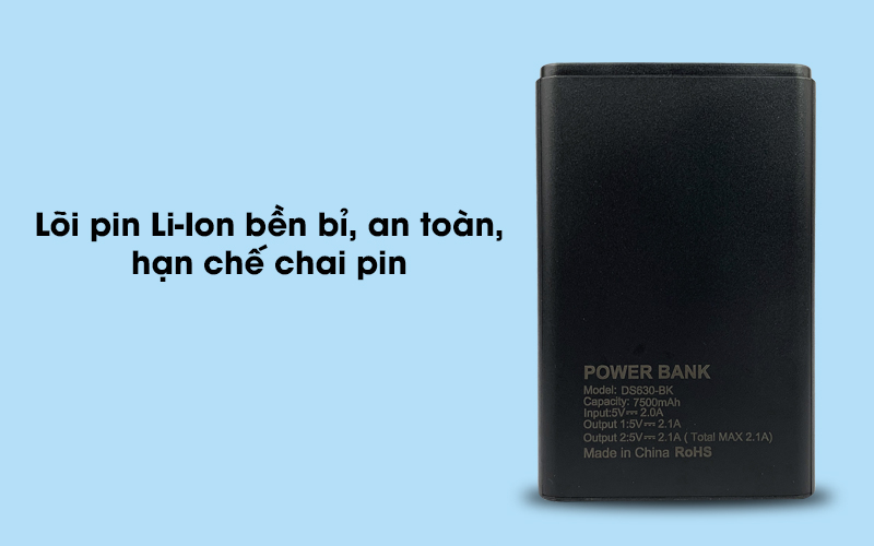 Pin sạc dự phòng AVA sử dụng lõi pin Li-ion chất lượng tốt